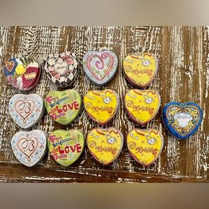 13 small Brighton heart tins
